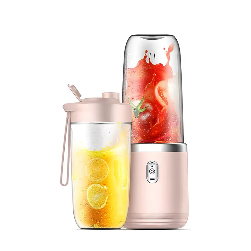 Portable Juicer Blender 400Ml Electric Fruit Juicer USB Charging Lemon Orange Fruit Juicing Cup Smoothie Blender Machine 2Cups