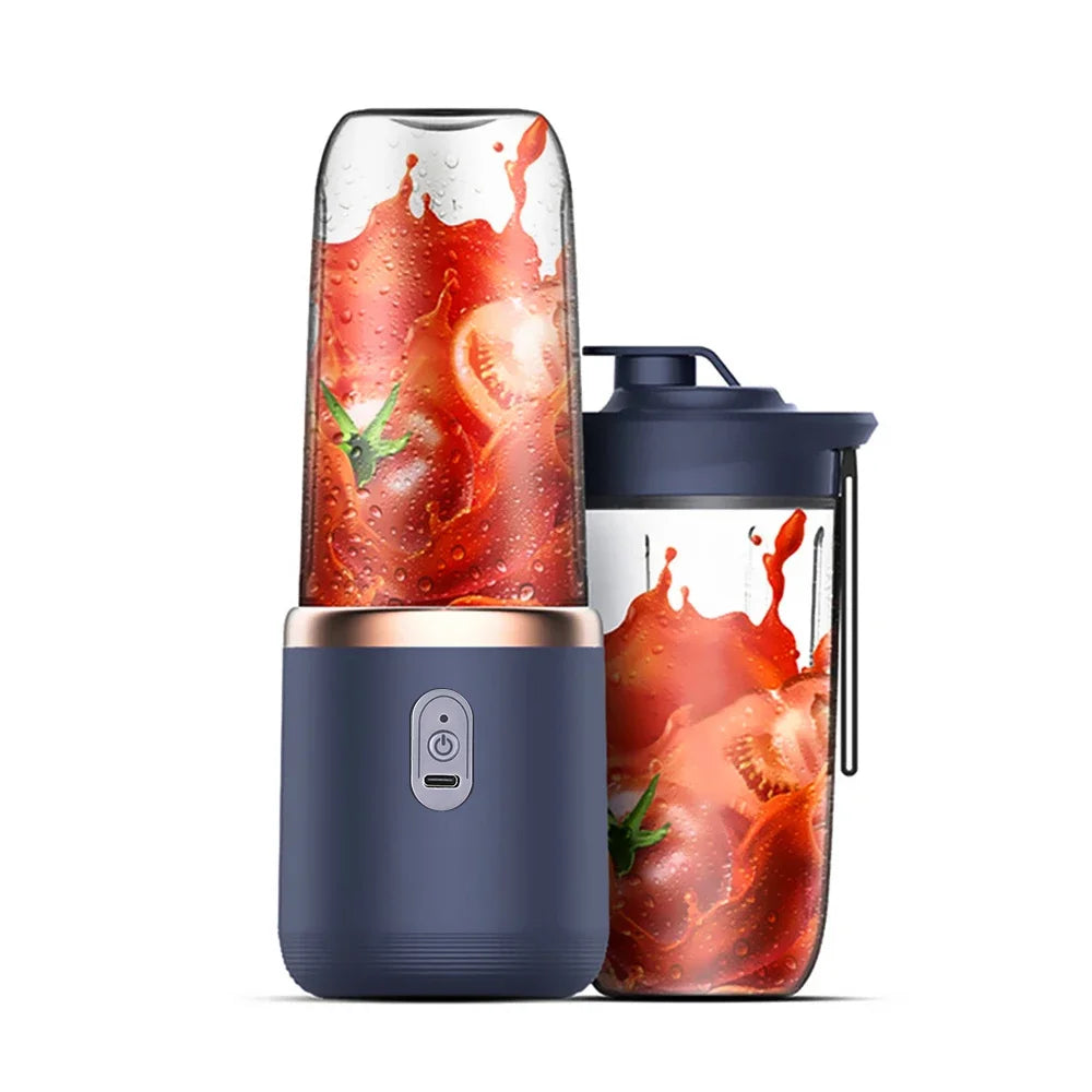 Portable 6-Blade Electric Juicer Cup - Travel-Friendly Personal Blender for Fresh Fruit Juice and Smoothies