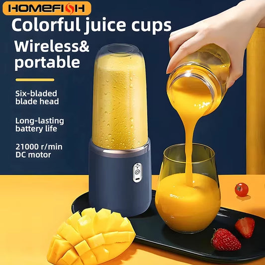 Portable Juicer Blender 400Ml Electric Fruit Juicer USB Charging Lemon Orange Fruit Juicing Cup Smoothie Blender Machine 2Cups